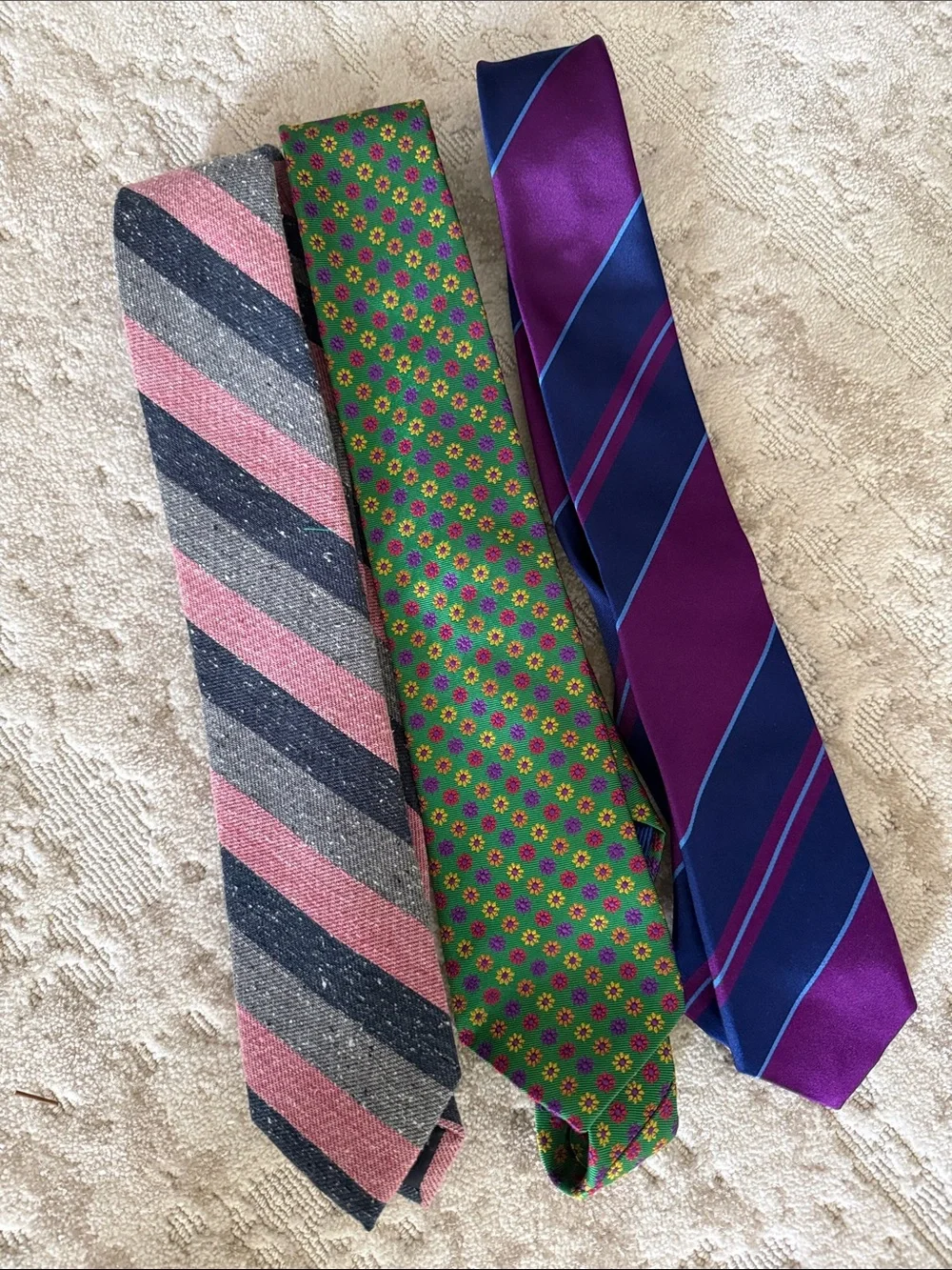 Set of 3 luxury ties- 2 are handmade!